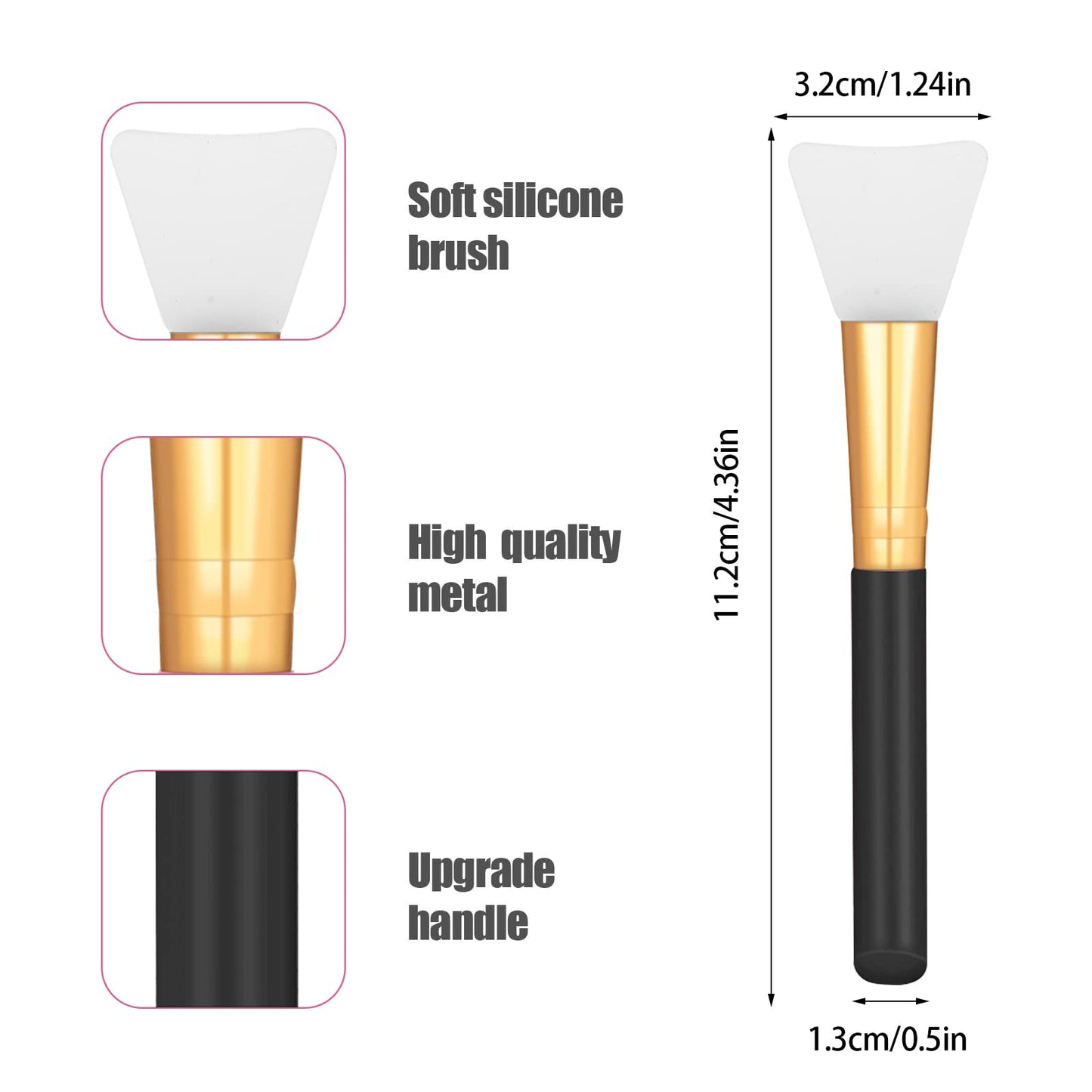 2 PCS Silicone Face Mask Brushes, Facial Mud Mask Beauty Tool Applicator Brush Soft Hairless Body Lotion Moisturizers Applicator Sector Brush Makeup Tools For Women Girls (Pink+Blue)