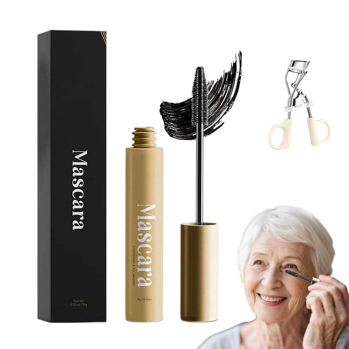 Mascara for Older Women, Kehyla Beauty - Mascara, Volume And Length Waterproof Long Lasting, Eye Lash Enhancer, Makeup Smudge Proof Tubing All Lash Types (Black)