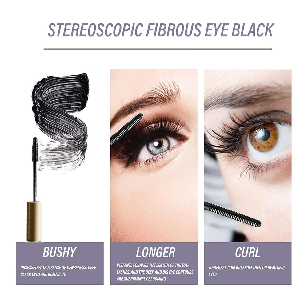 Mascara for Older Women, Kehyla Beauty - Mascara, Volume And Length Waterproof Long Lasting, Eye Lash Enhancer, Makeup Smudge Proof Tubing All Lash Types (Black)