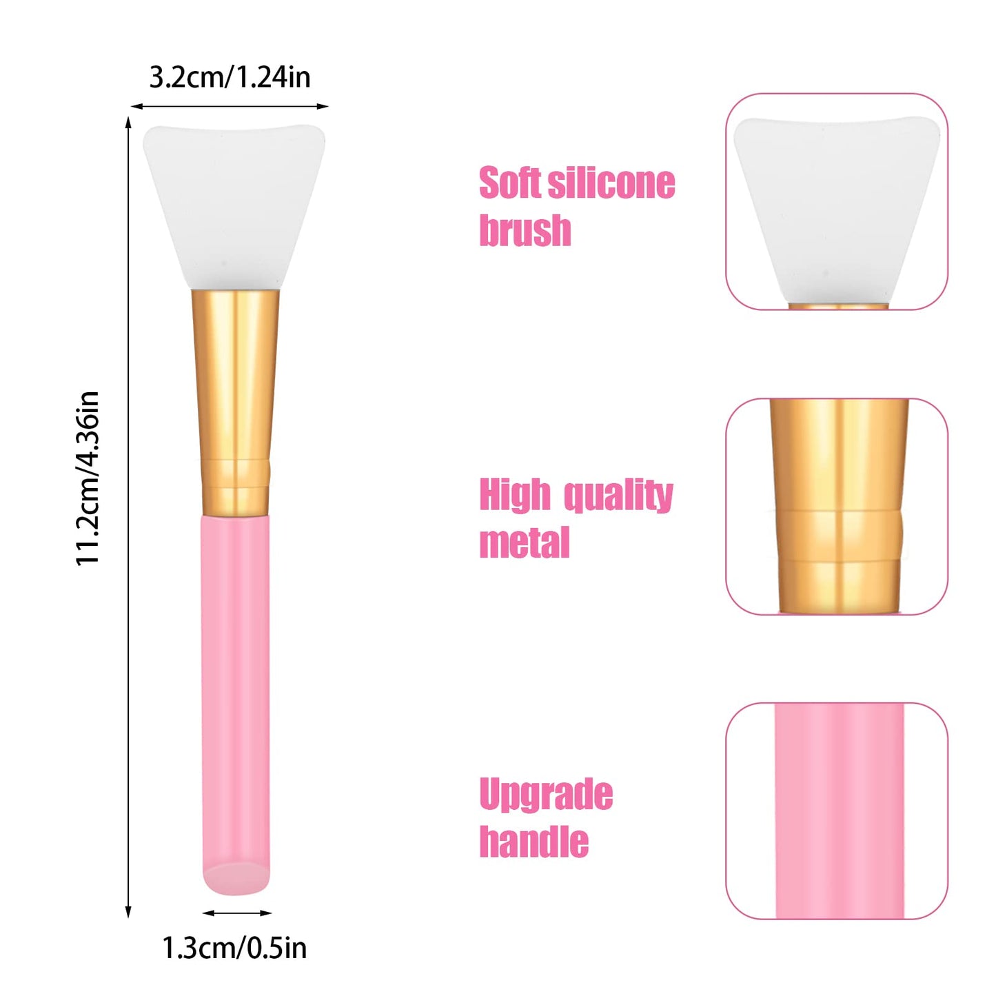 2 PCS Silicone Face Mask Brushes, Facial Mud Mask Beauty Tool Applicator Brush Soft Hairless Body Lotion Moisturizers Applicator Sector Brush Makeup Tools For Women Girls (Pink+Blue)