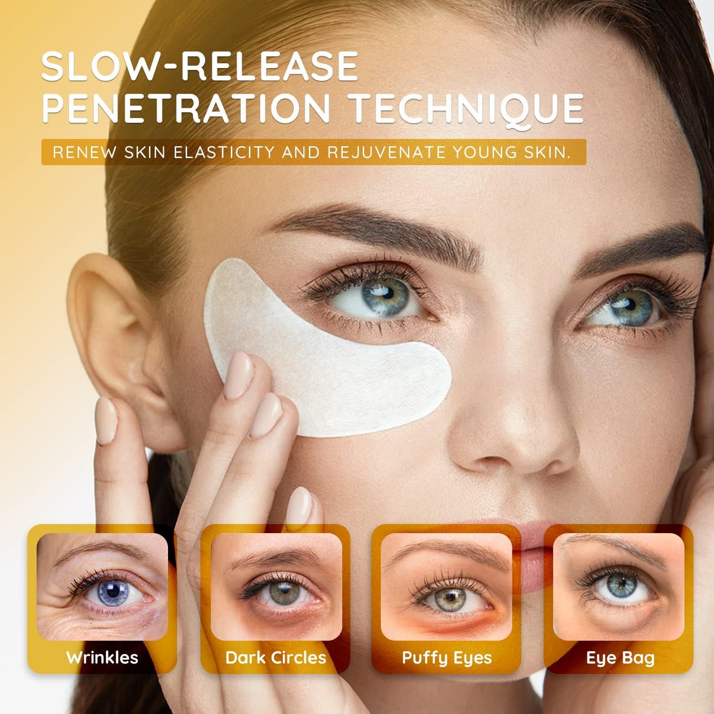 Enaskin Naturals Under Eye Patches for Dark Circles: 30 Pairs Retinol Collagen Eye Gels Mask - Reduce Wrinkles Puffy & Bags - Skin Treatment Pads - Anti Aging Moisturizer For Women (Blue)