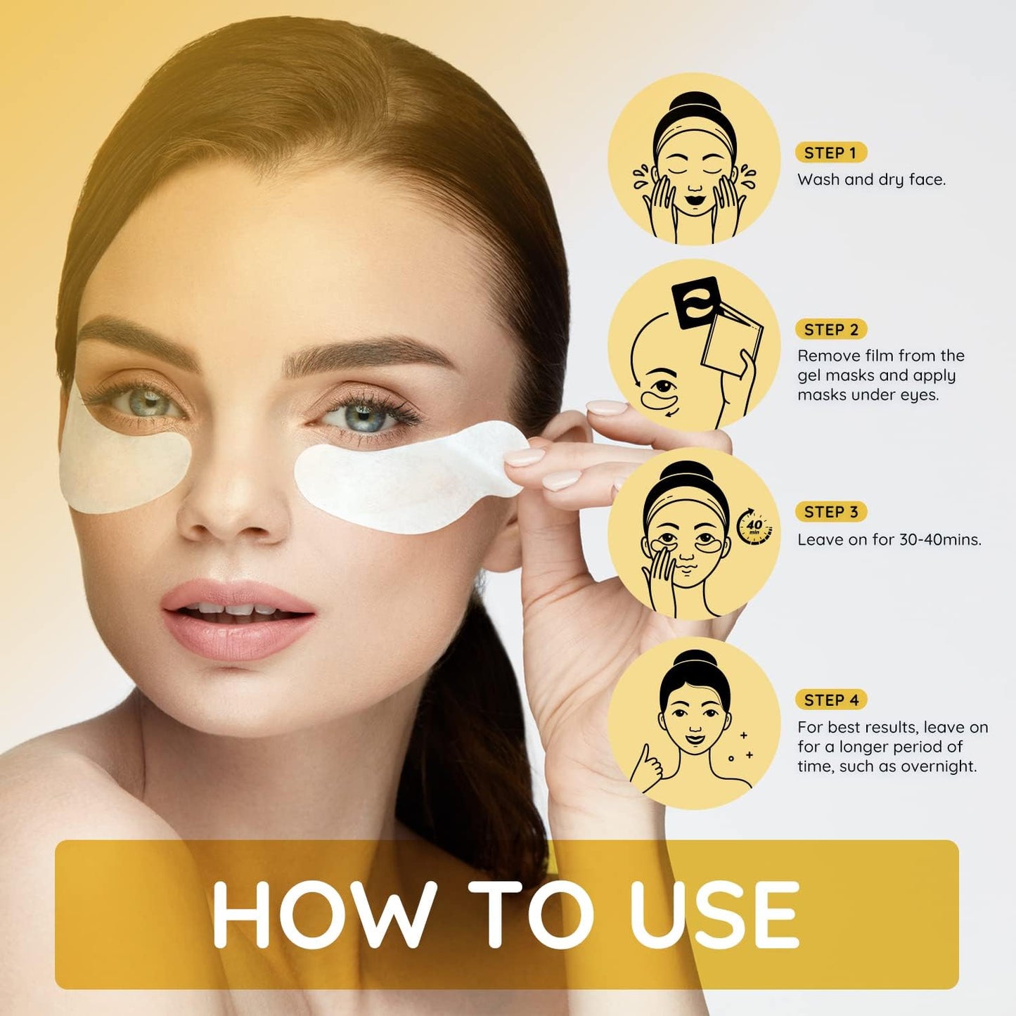Enaskin Naturals Under Eye Patches for Dark Circles: 30 Pairs Retinol Collagen Eye Gels Mask - Reduce Wrinkles Puffy & Bags - Skin Treatment Pads - Anti Aging Moisturizer For Women (Blue)