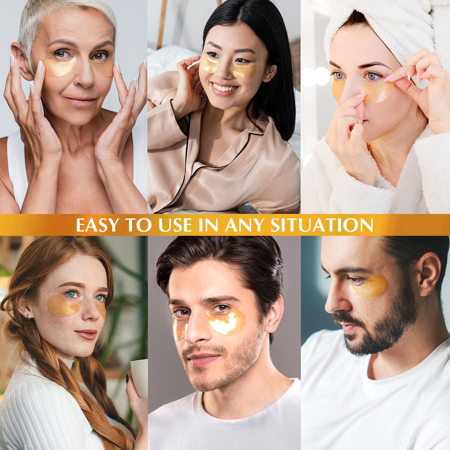 Enaskin Naturals Under Eye Patches for Dark Circles: 30 Pairs Retinol Collagen Eye Gels Mask - Reduce Wrinkles Puffy & Bags - Skin Treatment Pads - Anti Aging Moisturizer For Women (Blue)